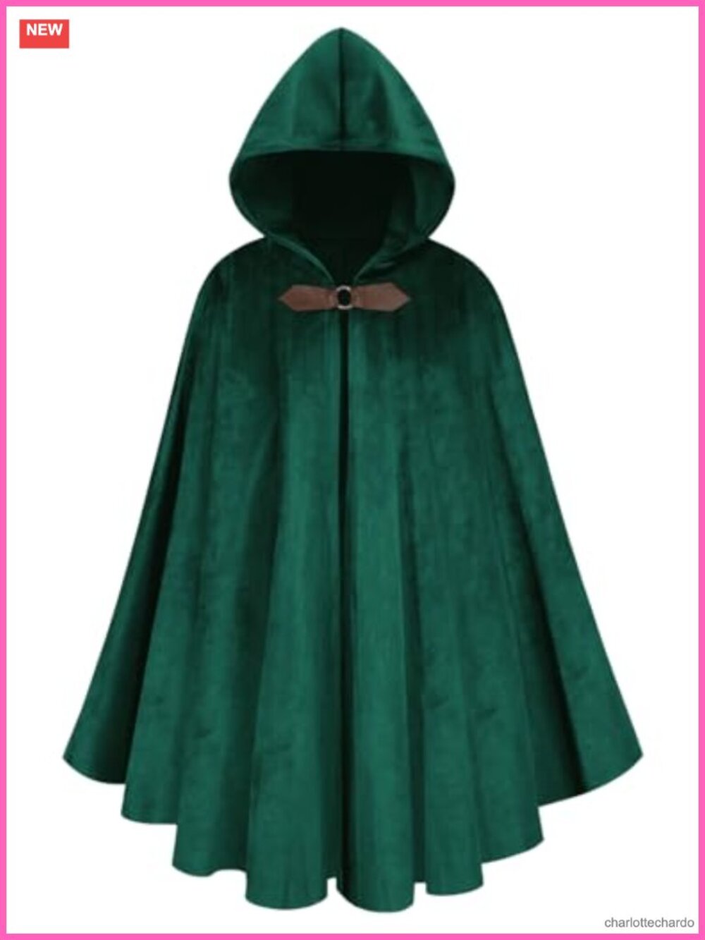 Renaissance Hooded Cape Medieval Cloak Velvet Costume
